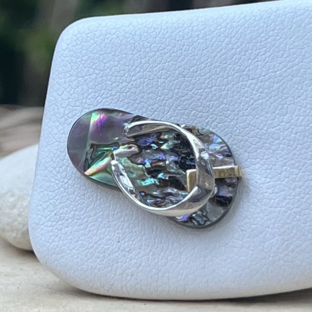 Savate - Pendentif Argent Rhodié Nacre Perlière de Tahiti