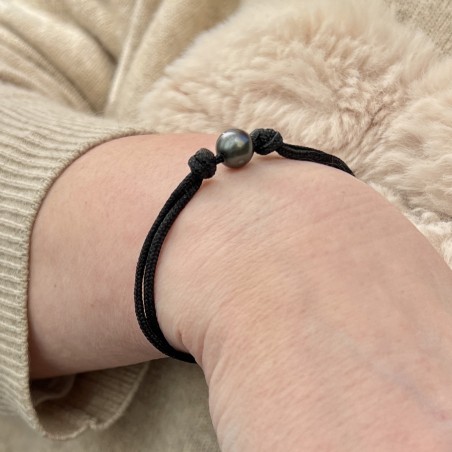 Orino - Perle de Tahiti de 8.88mm - Bracelet Corde Marine