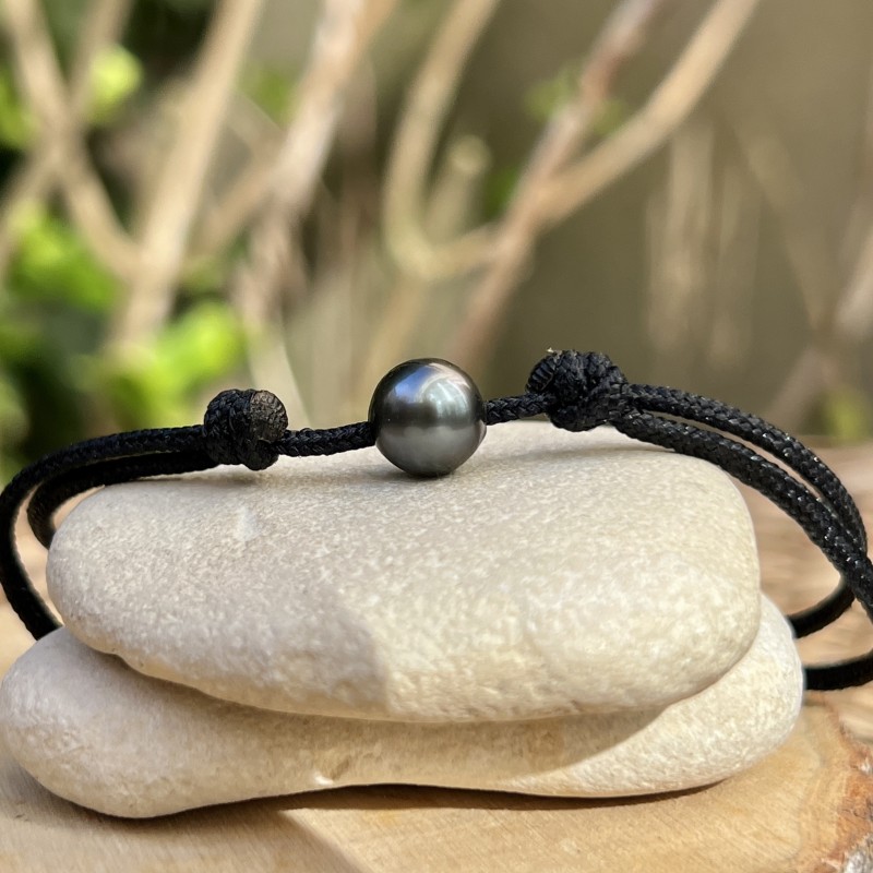 Orino - Tahiti-Perle von 8,88 mm - Marine-Seil-Armband