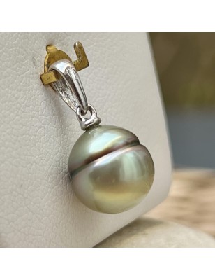 Matira Emeraude - Pendentif Or 18 Carats Perle de Tahiti de 9.70mm