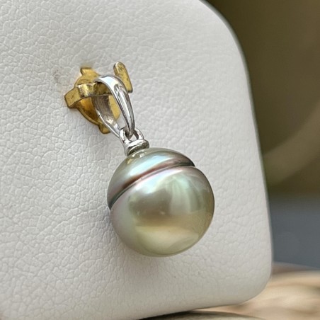 Matira Emeraude - Colgante Oro 18 Quilates Perla de Tahití de 9.70mm