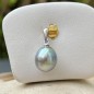 Rangiroa Roséa – Rhodium-Plated Silver and Baroque Tahitian Pearl Pendant