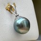 Moana Uira - Rhodium-Plated Silver and Baroque Tahitian Pearl Pendant