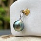 Moana Uira - Rhodium-Plated Silver and Baroque Tahitian Pearl Pendant