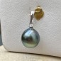 Aro Moana - Blue Tahitian Pearl Pendant - 9.46mm