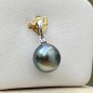 Aro Moana - Blue Tahitian Pearl Pendant - 9.46mm
