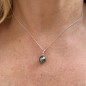 Aro Moana - Blue Tahitian Pearl Pendant - 9.46mm