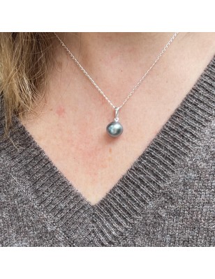 Mira - Blue Lagoon Tahitian Pearl Pendant 9.48mm