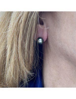 Tiareva - Orecchini Oro 750 Perle di Tahiti Verde Pistacchio