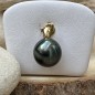 Tūroa – 18 Carat Gold Pendant - 13.20 mm Round Tahitian Pearl