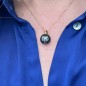 Tūroa – 18 Carat Gold Pendant - 13.20 mm Round Tahitian Pearl