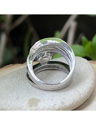 PÔMARE IV- Bague Argent Rhodié Perle de Tahiti de 11.00mm