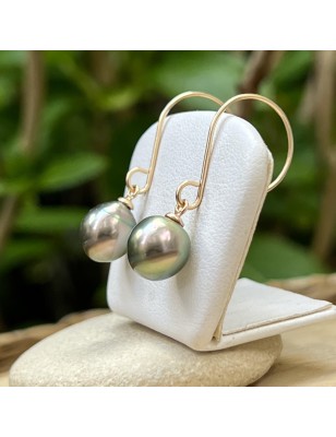 Boucles oreilles dorées avec une perle de Tahiti brillante prix