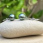 Pā‘a - Boucles d'Oreilles Perles de Tahiti Vertes - 8.95mm