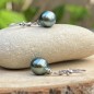 Pā‘a - Boucles d'Oreilles Perles de Tahiti Vertes - 8.95mm