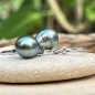 Pā‘a - Boucles d'Oreilles Perles de Tahiti Vertes - 8.95mm