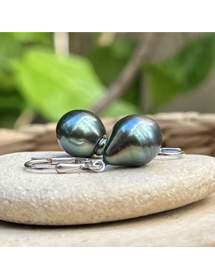タヒチパールピーコックのぶら下がりイヤリング