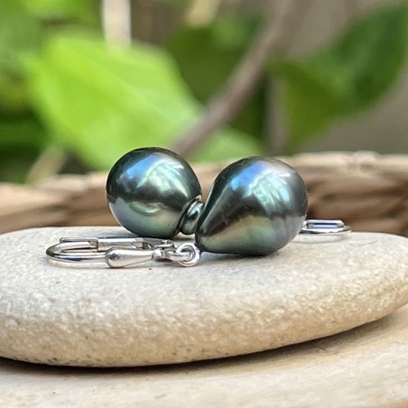 タヒチパールピーコックのぶら下がりイヤリング