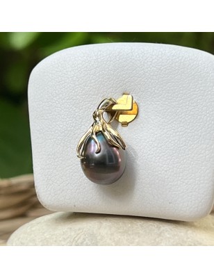 pieuvre en or pendentif femme perle de Tahiti aubergine prix