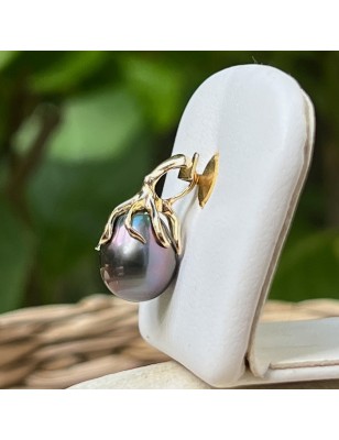 pieuvre en or pendentif femme perle de Tahiti aubergine prix