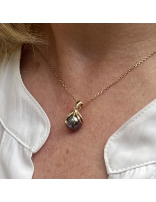 pieuvre en or pendentif femme perle de Tahiti aubergine prix