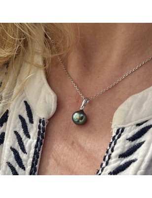 Hina Roa - Pendentif Perle de Tahiti Bleu-violet - 9.30mm