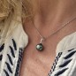 Hina Roa - Pendentif Perle de Tahiti Bleu-violet - 9.30mm