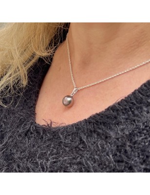 Vai Ora Rosa - Pendentif Argent Rhodié et Perle de Tahiti Rose