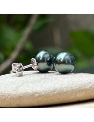 boucle oreille perle tahiti culture verte prix - boucles tahitiennes en perles