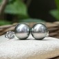 Mahana Ura - Pendientes de Plata con Perlas de Tahití de 9.82 mm