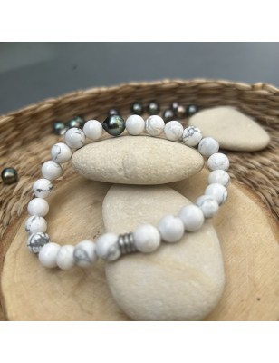 howlite en bracelet homme perle de culture de Tahiti prix