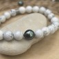 Howlite - Tahitian Pearl Peacock - 8.51mm