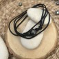 Collier Herren Schwarze Gravierte Perle - 12,55 mm