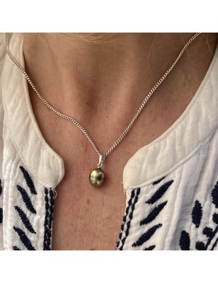 Tahitian cultured pearl gold pendant price