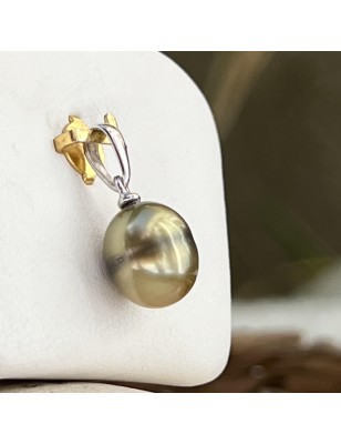Tahitian cultured pearl gold pendant price