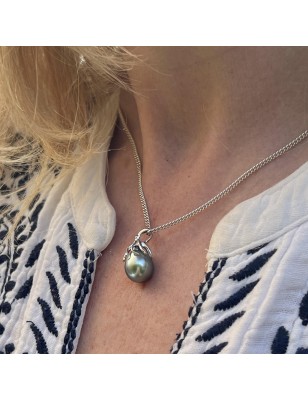 women's octopus gold pendant with lagoon blue tahitian pearl price - tahitian octopus jewel