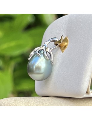 women's octopus gold pendant with lagoon blue tahitian pearl price - tahitian octopus jewel