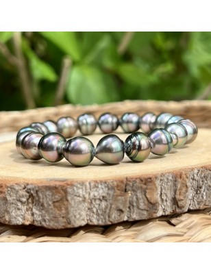 20 Tahitian Cultured Pearls - Pastel Colors - Bracelet