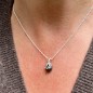 Moana Atu - Pendentif Pieuvre Argent Rhodié et Perle de Tahiti Cerclée
