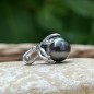 Moana Atu - Pendentif Pieuvre Argent Rhodié et Perle de Tahiti Cerclée