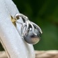 Moana Atu - Pendentif Pieuvre Argent Rhodié et Perle de Tahiti Cerclée