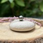 Halskette aus Rosenquarz und hellgrauer Tahiti-Perle Halskette aus Rosenquarz und hellgrauer Tahiti-Perle