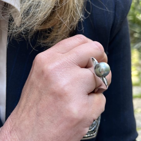 Bague femme grosse perle de Tahiti prix