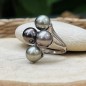 Harmonie - Bague Argent Rhodié 4 Perles de Tahiti