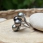 Harmonie - Bague Argent Rhodié 4 Perles de Tahiti