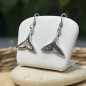 Boucles d'Oreilles Argent Rhodié Raie Manta Nacre de Tahiti