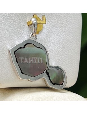Tahiti island pendant
Tahiti map pendant silver mother of pearl