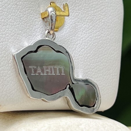 Tahiti island pendant
Tahiti map pendant silver mother of pearl