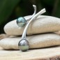 Pendentif Argent et Perles de Tahiti Bleue et Bleu Violine Pendentif Argent et Perles de Tahiti Bleue et Bleu Violine