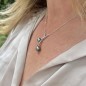 Pendentif Argent et Perles de Tahiti Bleue et Bleu Violine Pendentif Argent et Perles de Tahiti Bleue et Bleu Violine